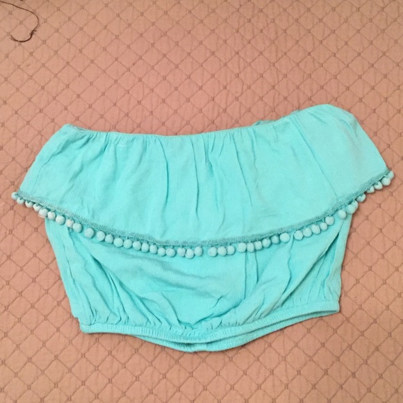 Fun Vintage Havana Pom Pom Bandeau Top NWT - Picture 1 of 5